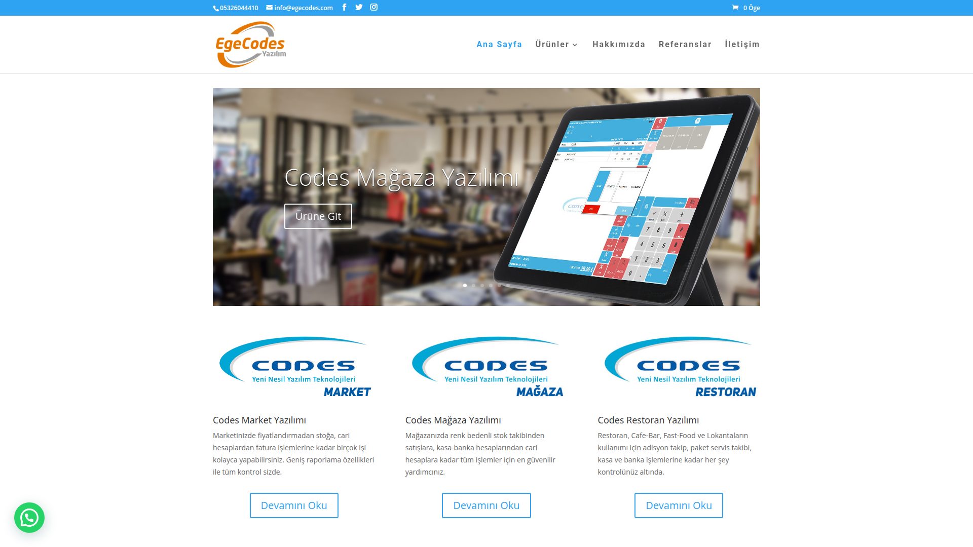 Ege Codes ana sayfa görüntüsü